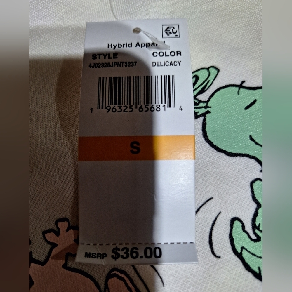 Peanuts dancing Snoopy pink sweatshirt. Womens small. NWT. - Picture 4 of 7